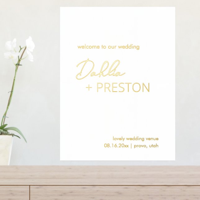 Simple Gold Foil Contemporary Modern Wedding Prints (In Situ (Entry Table))