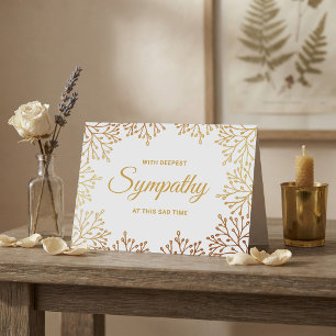 Simple Gold Foil Floral Sympathy Card