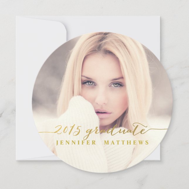 Simple Gold Foil | Graduation Party Invitation (Front)