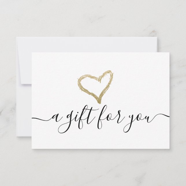 Simple Gold Foil Heart Gift Certificate (Back)