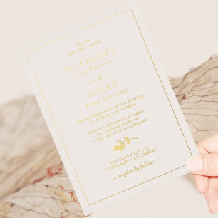 Simple Gold Foil Leaves Wedding