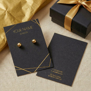 Simple gold geometric earring display card