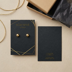 Simple gold geometric earring display card