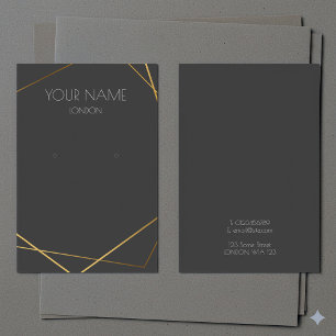 Simple gold geometric grey earring display card