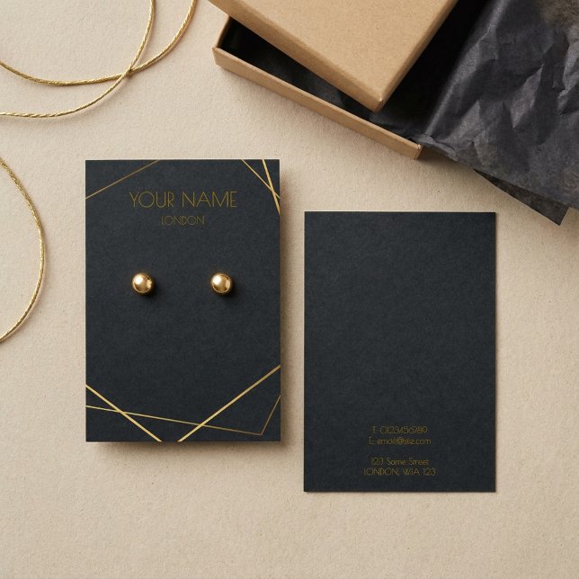 Simple gold geometric kraft earring display card (Simple gold geometric kraft earring display card.)