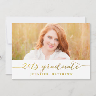 Simple Gold Graduation Party Invitation