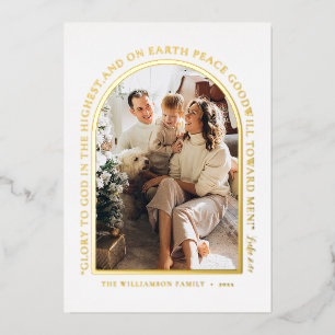 Simple Gold Greenery Photo Collage Christmas