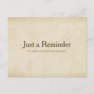 Simple Gold Grunge Modern Appointment Reminder Postcard