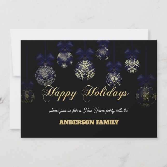 Simple gold Happy New Year Cards (Front)