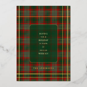 Simple gold Holiday Buffalo Plaid Christmas