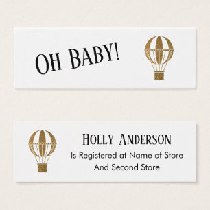 Simple Gold Hot Air Balloon Gift Registry Cards