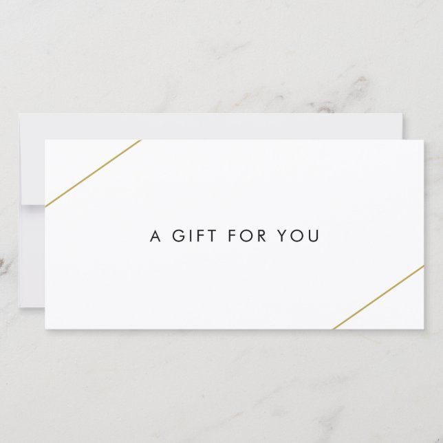 Simple Gold Lines Modern Business Gift Certificate (Front)