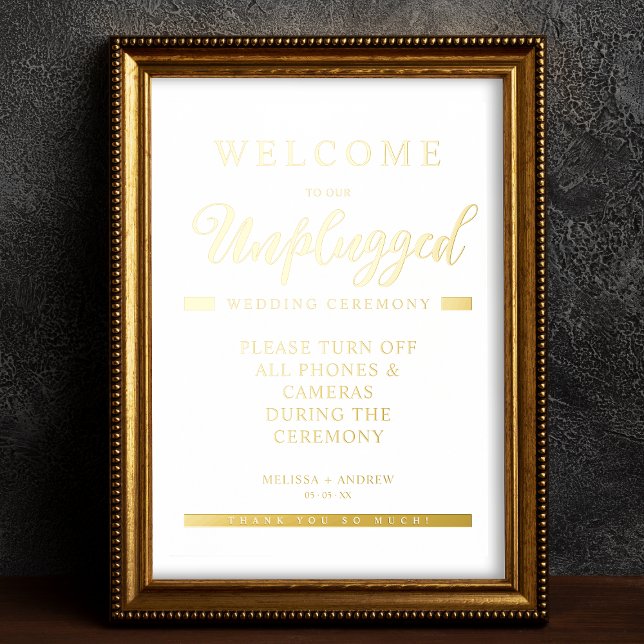 Simple Gold Minimalist Unplugged Wedding  Foil Prints (Creator Uploaded)