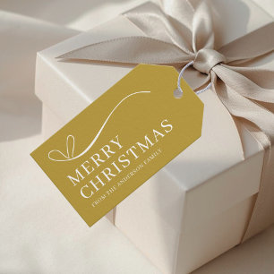 Simple gold modern Merry Christmas Gift Tags