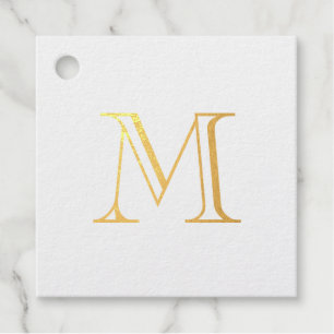Simple Gold Monogram Favour Tags