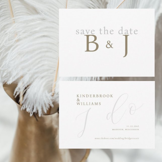 Simple Gold Monogram I Do Save The Date (Creator Uploaded)