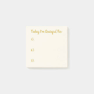 Simple Gold On Light Beige Gratitude Post-it Notes