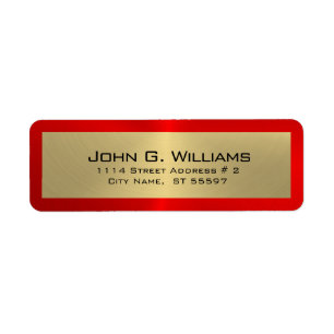 Simple gold on red label