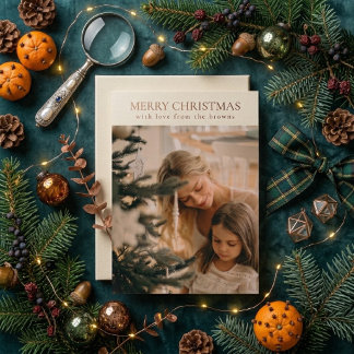 Simple Gold Photo Christmas Card
