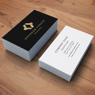 Simple Gold Professional Logo Entrepreneur Business Card