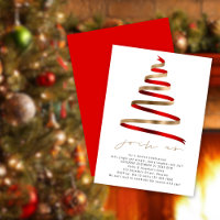 Simple Gold Red Tree Christmas Party