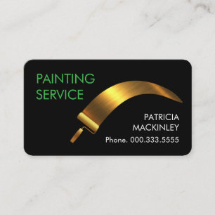 Simple Gold Roller Brush Painting Business Card