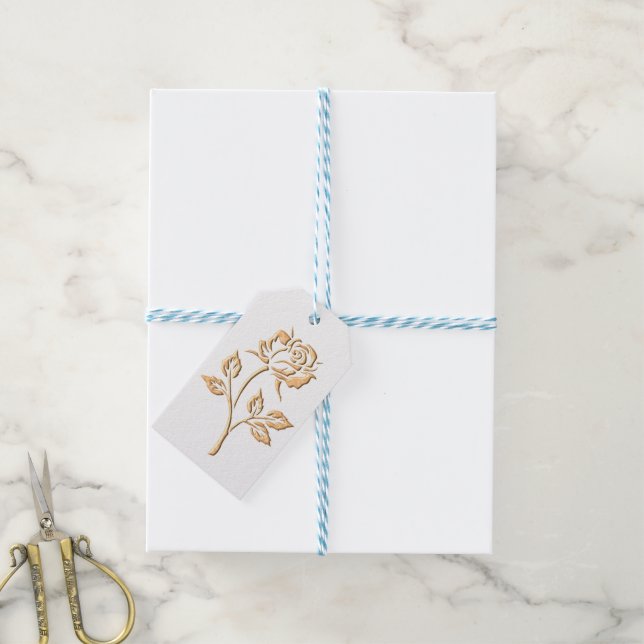 Simple Gold Rose Gift Tags (With Twine)