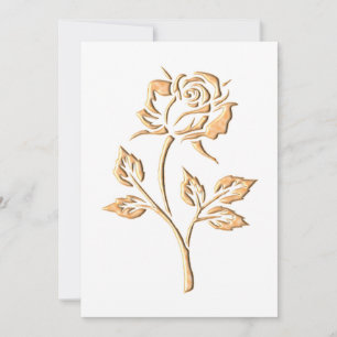 Simple Gold Rose Invitation