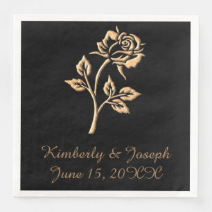 Simple Gold Rose Napkin