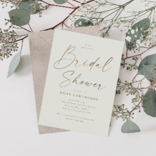 Simple Gold Script Bridal Shower Magnetic Invitation