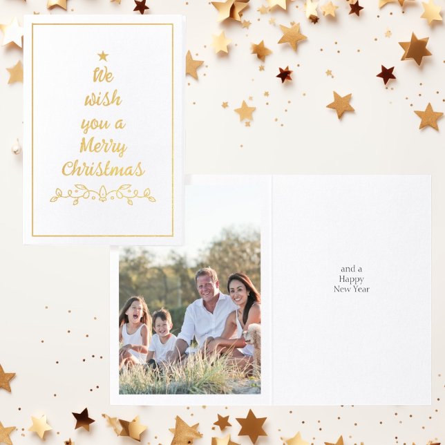 Simple Gold Script Christmas Tree Foil Card (Creator Uploaded)