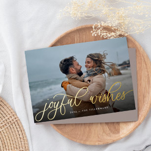 Simple Gold Script Overlay Joyful Wishes Photo