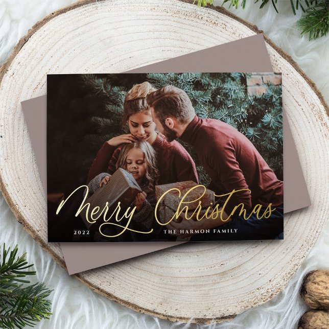 Simple Gold Script Overlay Merry Christmas Photo (Creator Uploaded)
