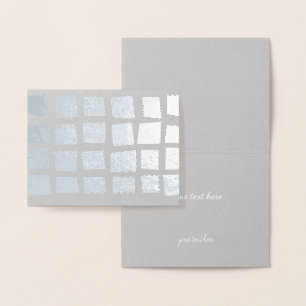 Simple Gold Silver Modern Abstract Random Squares Foil Card