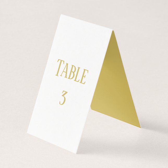 Simple Gold - Table Number (Back)