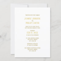 Simple Gold - Wedding/Reception Invitation