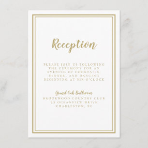 Simple Gold Wedding Reception Modern Chic Details Enclosure Card
