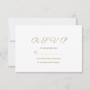 Simple Gold Wedding RSVP Card
