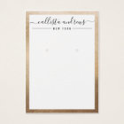 Simple Gold White Cursive Earring Display Card
