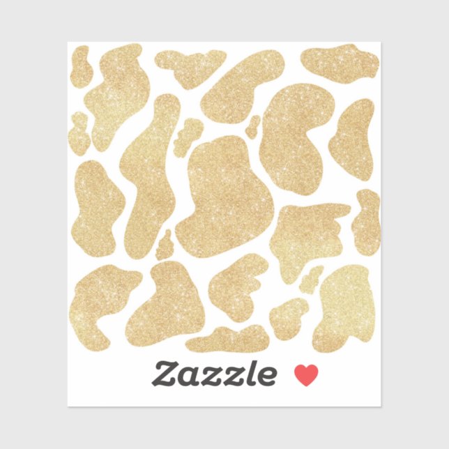 Simple Gold white Large Cow Spots Animal Pattern (Sheet)