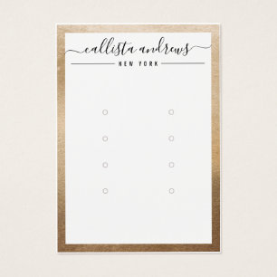 Simple Gold White Multiple Earring Display Card