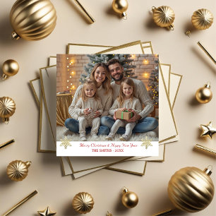 Simple Gold Winter Snowflakes Holiday Card