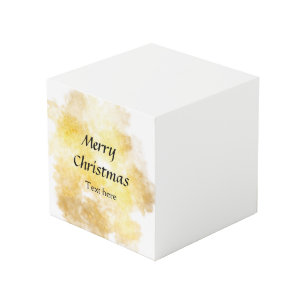 Simple golden add your text merry Christmas custom Cube