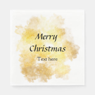 Simple golden add your text merry Christmas custom Napkin