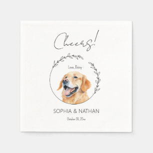 Simple Golden Retriever Dog Wedding Cocktail  Napkin