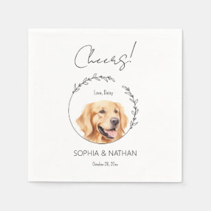 Simple Golden Retriever Dog Wedding Cocktail  Napkin