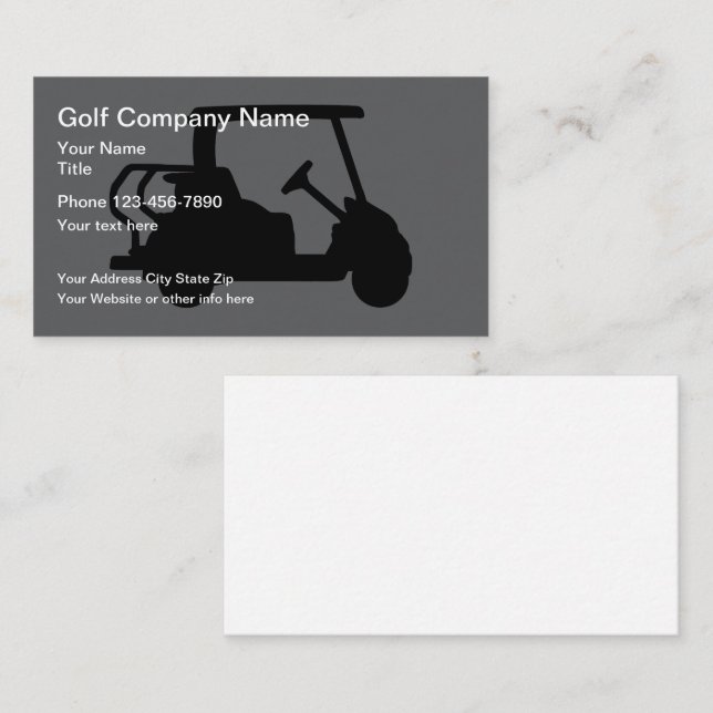 Simple Golf Cart Theme Business Cards (Front/Back)