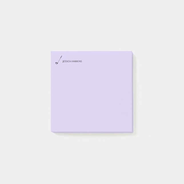 Simple Golf Fan Personal Stationery Golf Club Post-it Notes (Front)