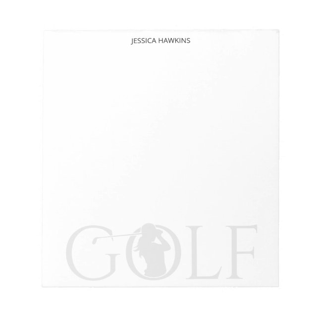 Simple Golf Fan Personal Stationery Notepad (Front)