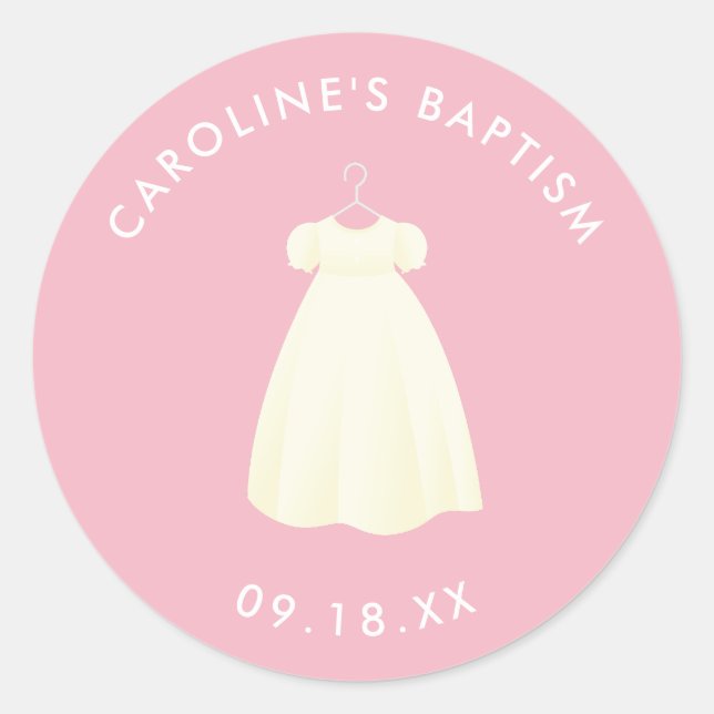 Simple Gown Baptism Invitation Envelope Seals (Front)